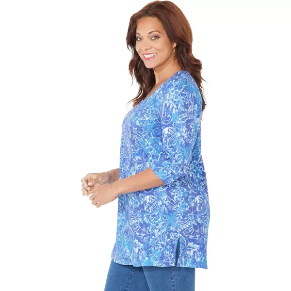 Catherines Women's Plus Size Easy Fit 3/4-Sleeve Scoopneck Tee