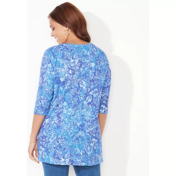 Catherines Women's Plus Size Easy Fit 3/4-Sleeve Scoopneck Tee