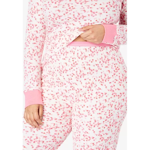 Comfort Choice Women's Plus Size Thermal Waffle Crewneck Long-Sleeve Top Long Underwear Top
