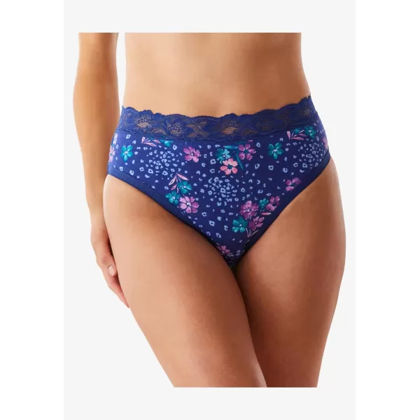 Woman Within Women's Plus Size Lace Waist Hi-Cut Brief 3-Pack
