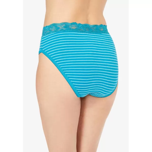 Woman Within Women's Plus Size Lace Waist Hi-Cut Brief 3-Pack