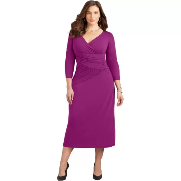 Catherines Women's Plus Size Curvy Collection Draped Midi Dress