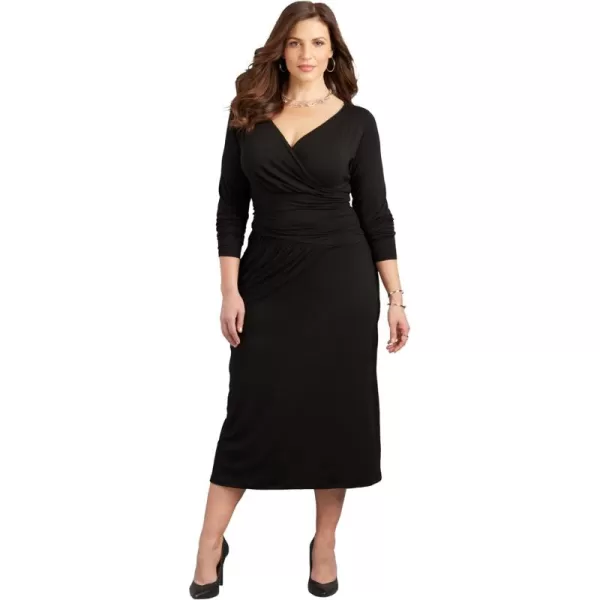 Catherines Women's Plus Size Curvy Collection Draped Midi Dress