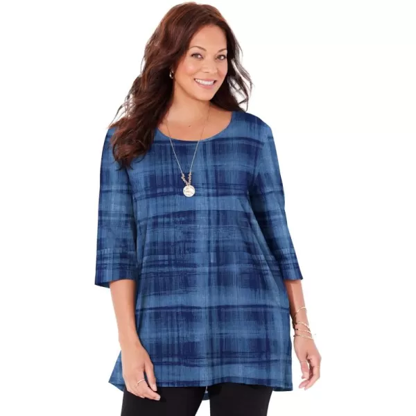 Catherines Women's Plus Size Easy Fit 3/4-Sleeve Scoopneck Tee