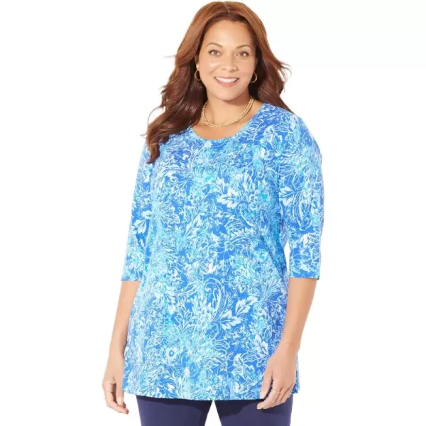 Catherines Women's Plus Size Easy Fit 3/4-Sleeve Scoopneck Tee