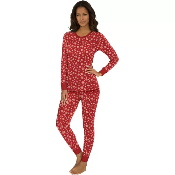 Comfort Choice Women's Plus Size Thermal Waffle Crewneck Long-Sleeve Top Long Underwear Top