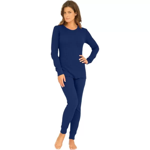 Comfort Choice Women's Plus Size Thermal Waffle Crewneck Long-Sleeve Top Long Underwear Top