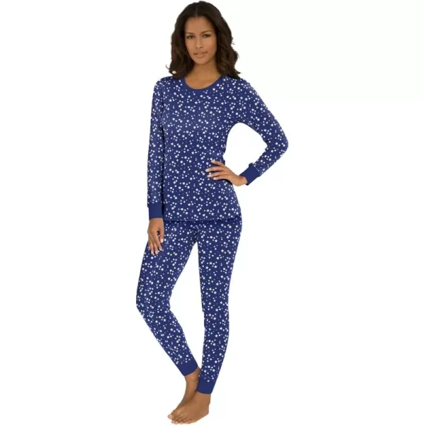 Comfort Choice Women's Plus Size Thermal Waffle Crewneck Long-Sleeve Top Long Underwear Top