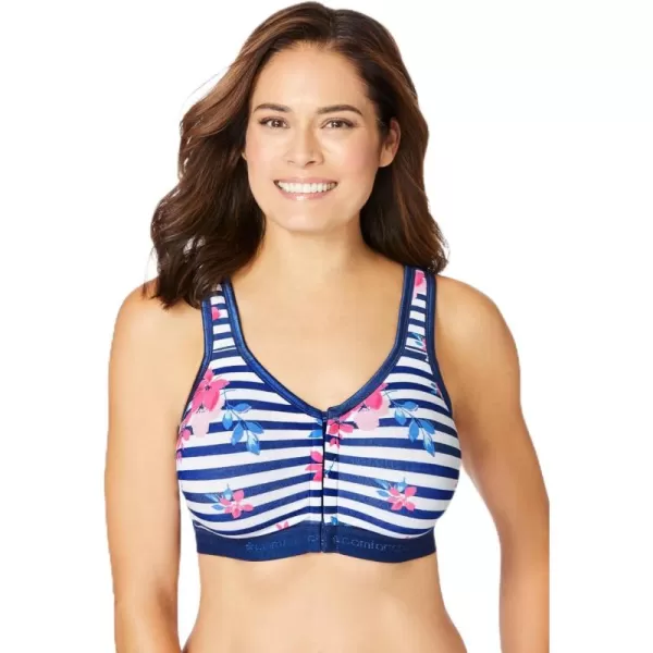 Comfort Choice Women's Plus Size Wireless Front-Close Lounge Bra