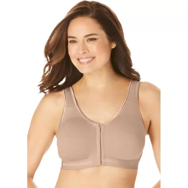 Comfort Choice Women's Plus Size Wireless Front-Close Lounge Bra