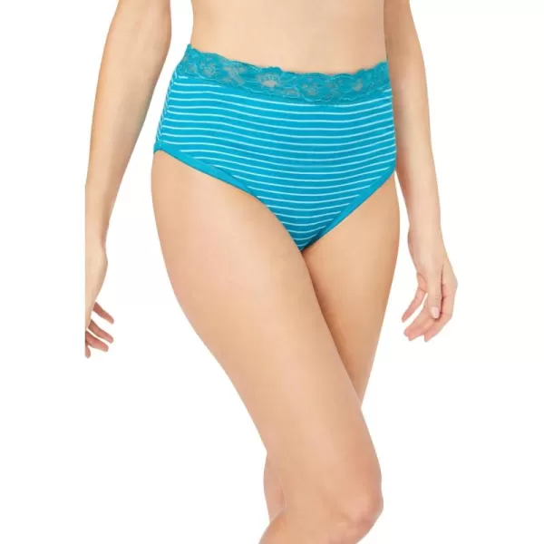 Woman Within Women's Plus Size Lace Waist Hi-Cut Brief 3-Pack