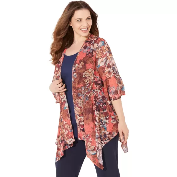 Catherines Women's Plus Size Seasonless Cascade Kimono
