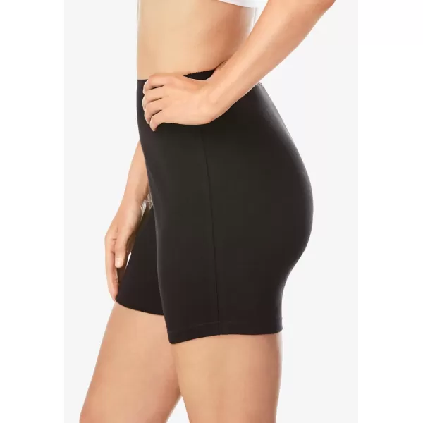 Comfort Choice Women's Plus Size Cotton Boxer 10-Pack Underwear)