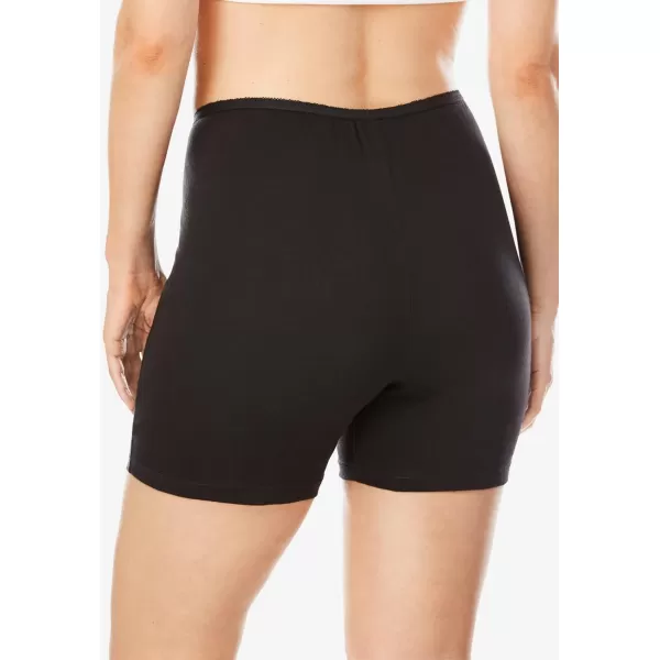 Comfort Choice Women's Plus Size Cotton Boxer 10-Pack Underwear)