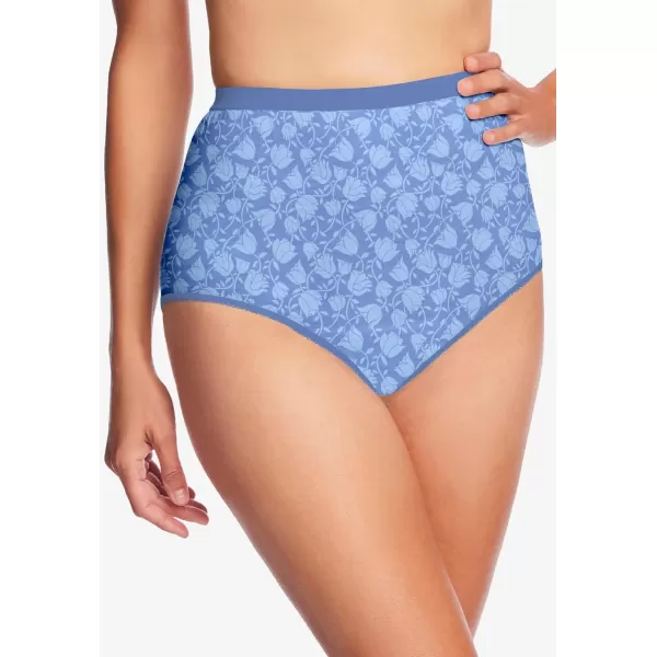 Comfort Choice Women's Plus Size Cotton Incontinence Brief 2-Pack - 9, Stripe Pack Multicolored