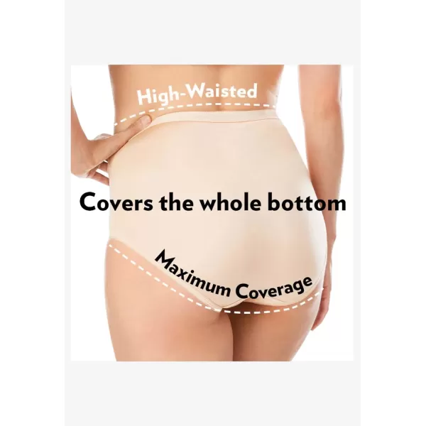 Comfort Choice Women's Plus Size Cotton Incontinence Brief 2-Pack - 9, Stripe Pack Multicolored
