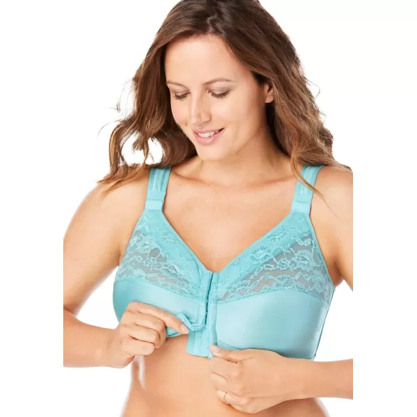 Comfort Choice Women's Plus Size Easy Enhancer Front Close Wireless Posture Bra