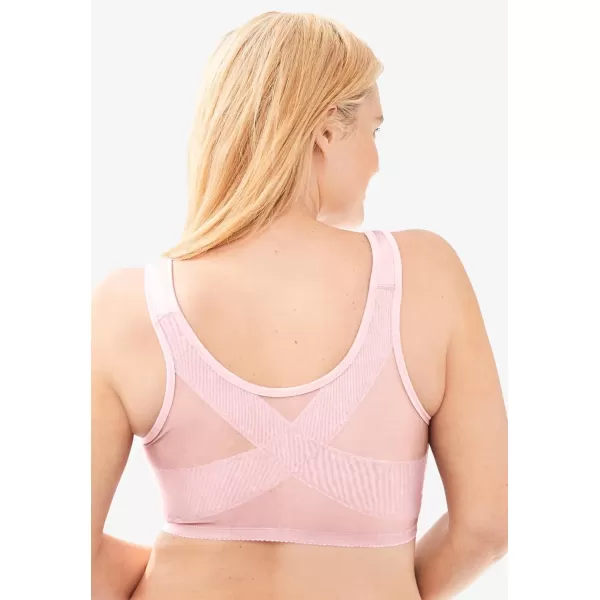 Comfort Choice Women's Plus Size Easy Enhancer Front Close Wireless Posture Bra
