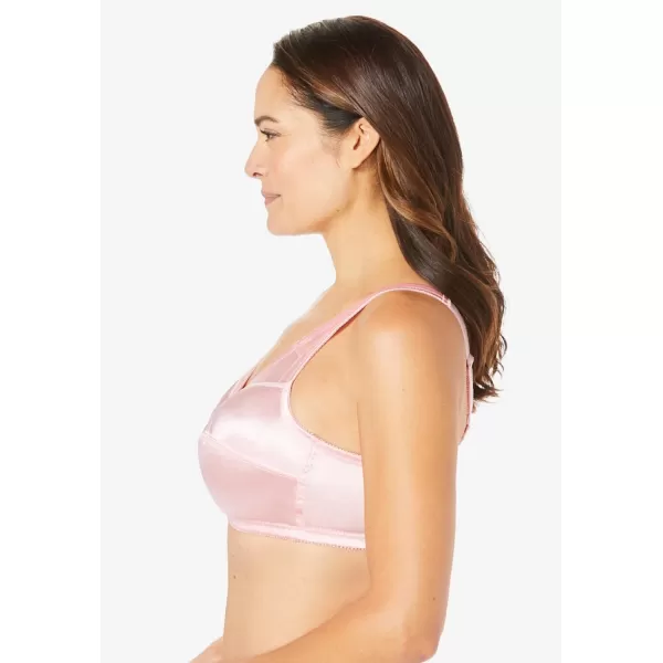 Comfort Choice Women's Plus Size Front-Close Satin Wireless Bra