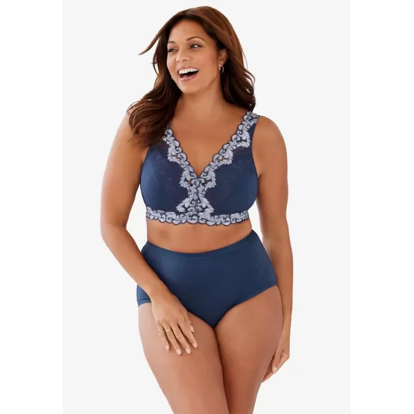Comfort Choice Women's Plus Size Lace Leisure Bralette