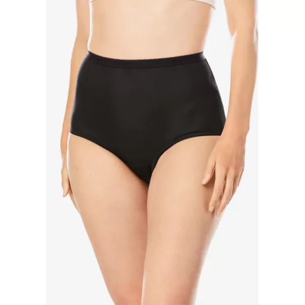 Comfort Choice Women's Plus Size Nylon Brief 5-Pack Underwear