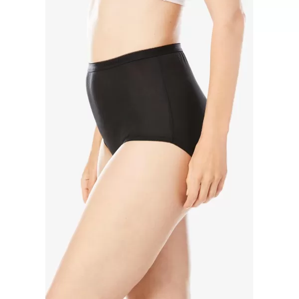 Comfort Choice Women's Plus Size Nylon Brief 5-Pack Underwear