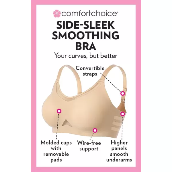 Comfort Choice Women's Plus Size Side-Sleek Smoothing Bra