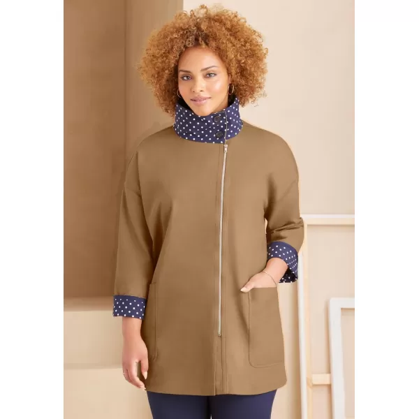 Liz&amp;Me Women's Plus Size Funnelneck Raincoat