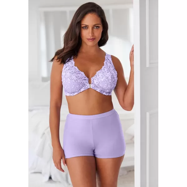Women's Plus Size Embroidered Front-Close Underwire Bra