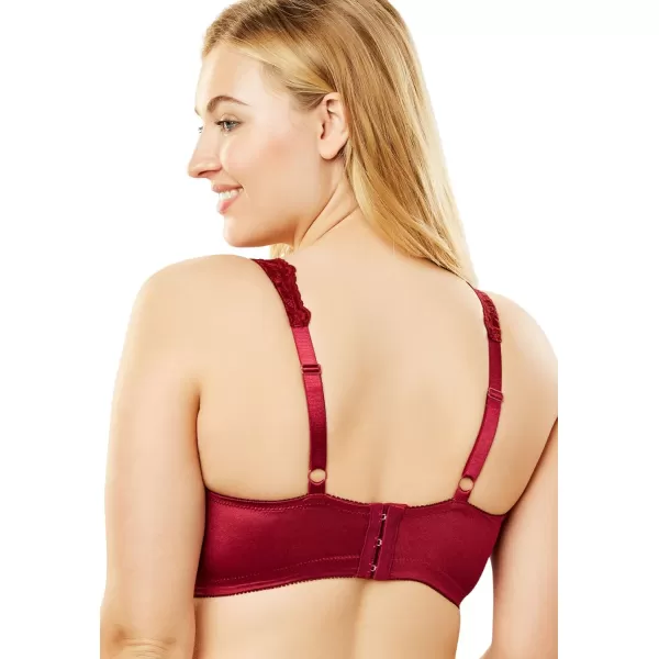Women's Plus Size Embroidered Wireless Back-Close Bra