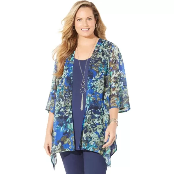 Catherines Women's Plus Size Seasonless Cascade Kimono