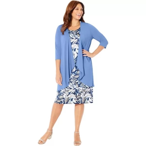 Catherines Women's Plus Size Soft Knit Jacket Dress - 3X, White