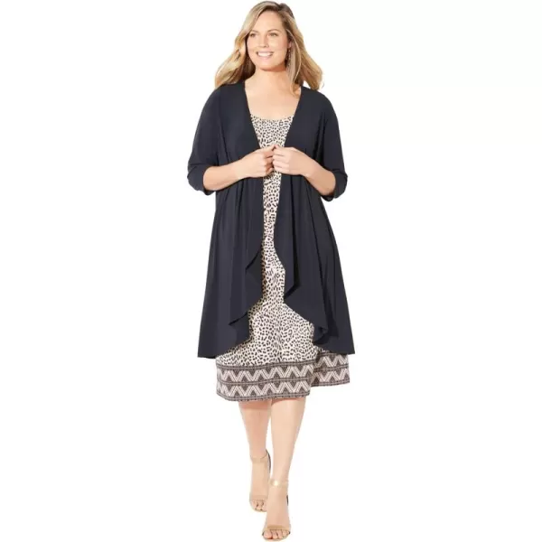 Catherines Women's Plus Size Soft Knit Jacket Dress - 3X, White