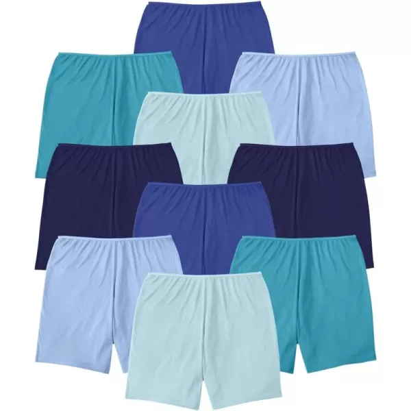 Comfort Choice Women's Plus Size Cotton Boxer 10-Pack Underwear