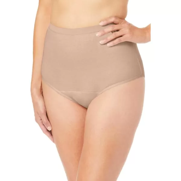 Comfort Choice Women's Plus Size Cotton Incontinence Brief 2-Pack - 9, Stripe Pack Multicolored
