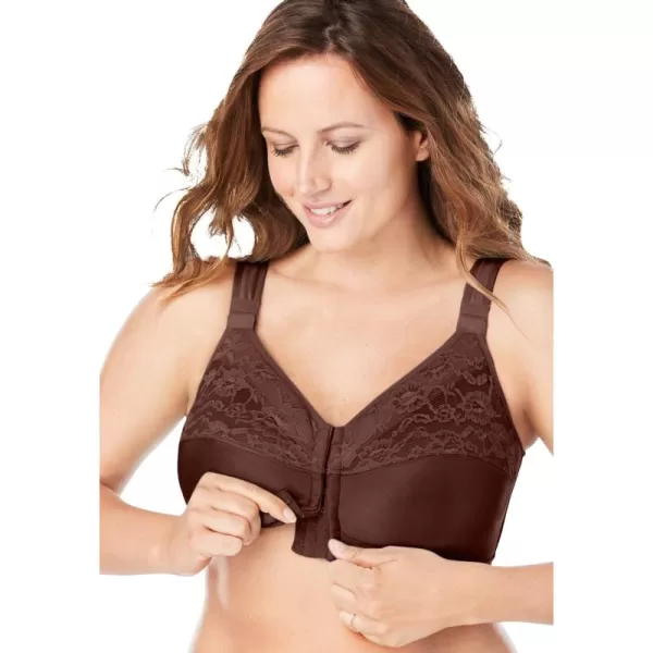 Comfort Choice Women's Plus Size Easy Enhancer Front Close Wireless Posture Bra