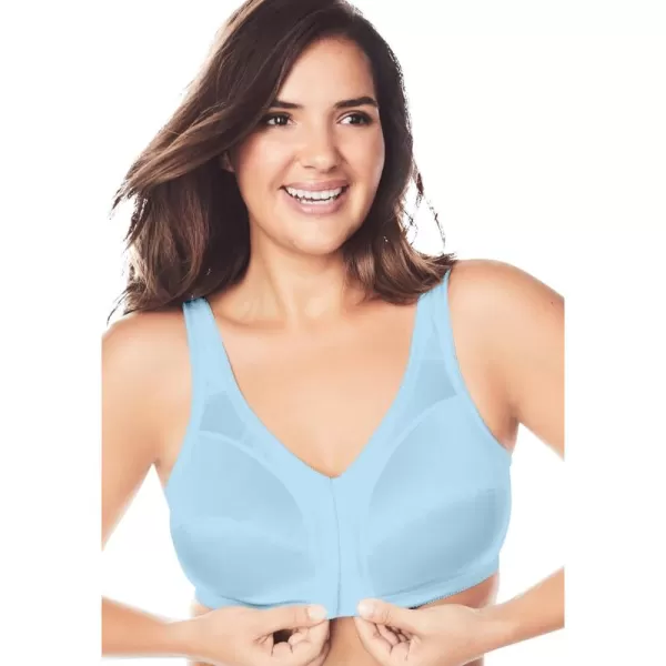 Comfort Choice Women's Plus Size Front-Close Satin Wireless Bra