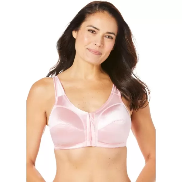 Comfort Choice Women's Plus Size Front-Close Satin Wireless Bra