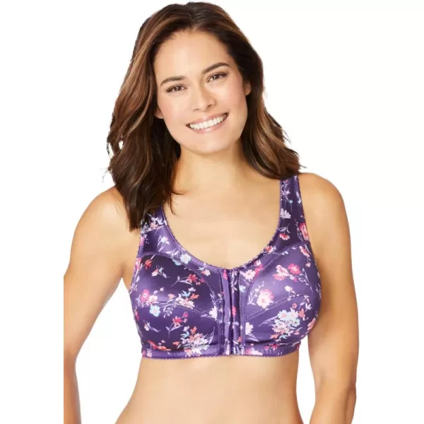 Comfort Choice Women's Plus Size Front-Close Satin Wireless Bra