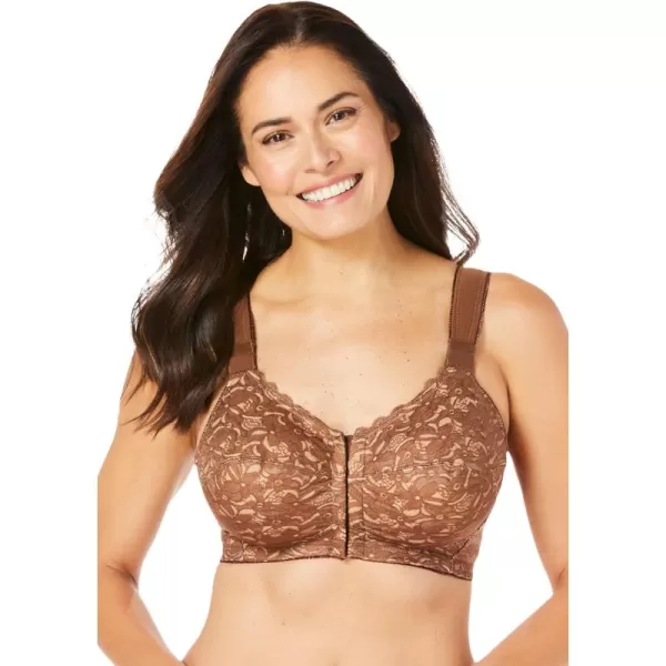 Comfort Choice Women's Plus Size Front Close Wireless Posture Bra Front-Close, Wide Adjustable Straps