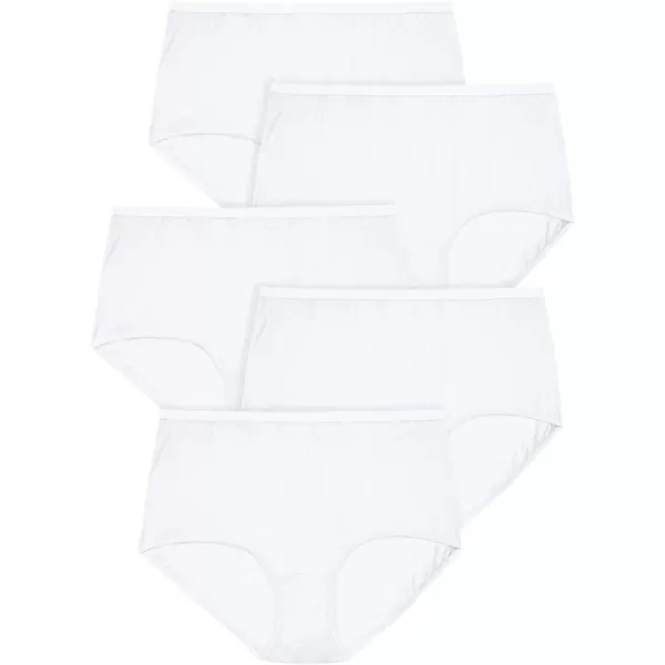 Comfort Choice Women's Plus Size Nylon Brief 5-Pack Underwear