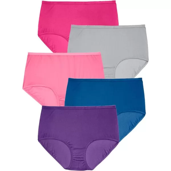 Comfort Choice Women's Plus Size Nylon Brief 5-Pack Underwear