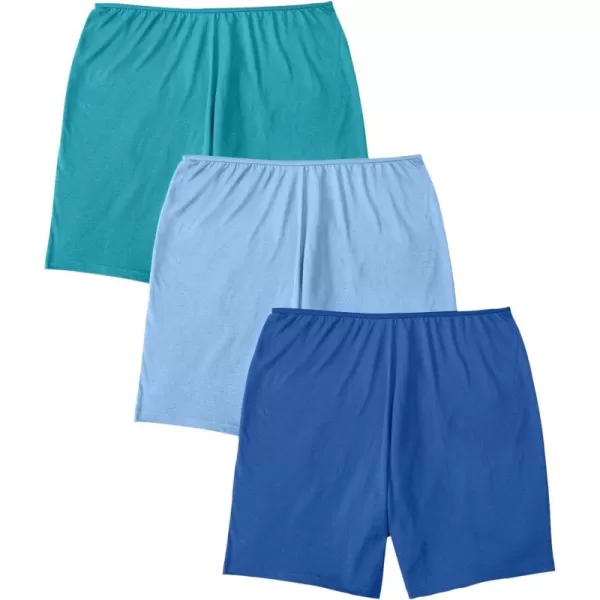 Comfort Choice Women's Plus Size Stretch Cotton Boxer 3-Pack Underwear