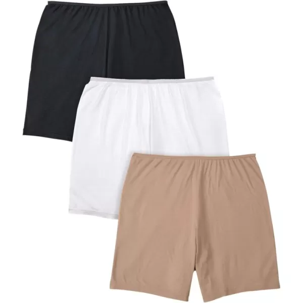 Comfort Choice Women's Plus Size Stretch Cotton Boxer 3-Pack Underwear
