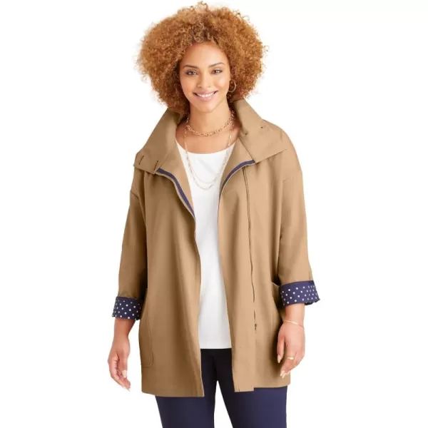 Liz&amp;Me Women's Plus Size Funnelneck Raincoat