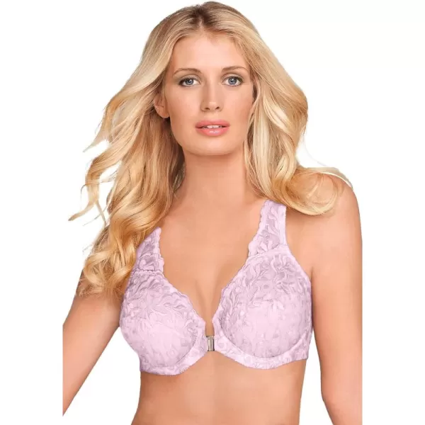 Women's Plus Size Embroidered Front-Close Underwire Bra