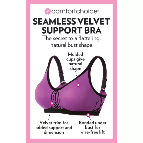 Amoureuse Women's Plus Size Seamless Velvet Trim Support Bra