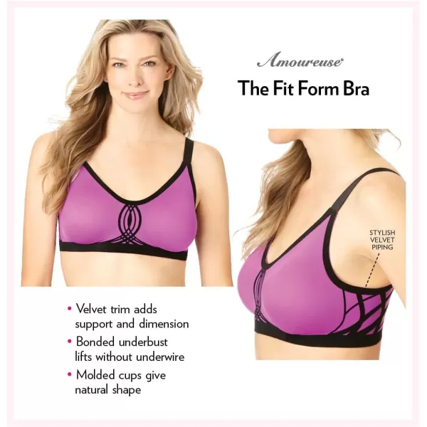 Amoureuse Women's Plus Size Seamless Velvet Trim Support Bra