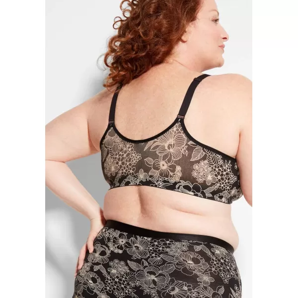 Catherines Women's Plus Size Cotton Comfort Front-Close No-Wire Bra