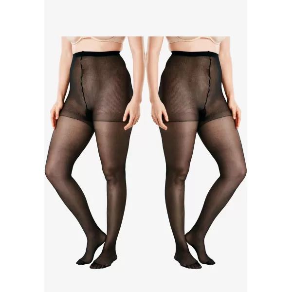 Comfort Choice Women's Plus Size 2-Pack Sheer Tights